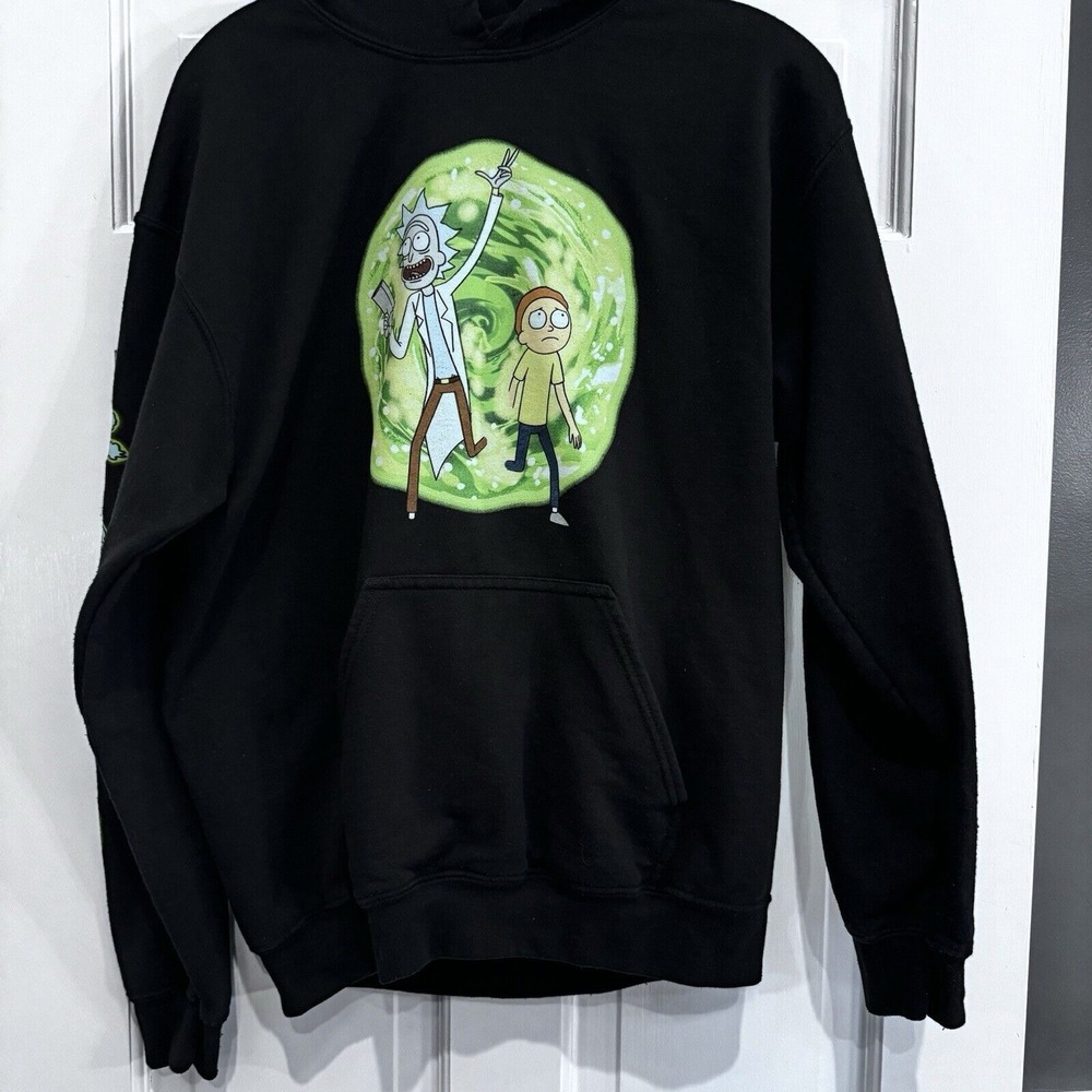 Rick and Morty Hoodie Medium Portal Boyz Adult Swim Pullover‎ Sweatshirt
